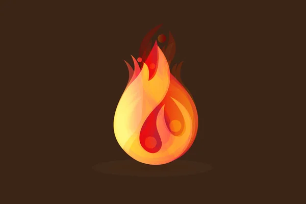 Fuego llamas personas logo vector de imagen — Archivo Imágenes Vectoriales