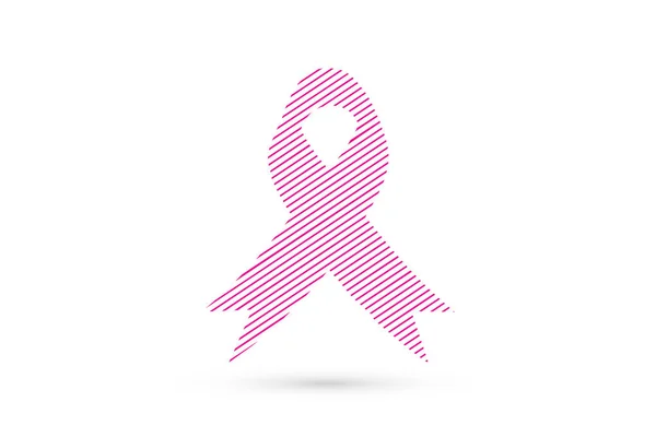 Logo mit rosa Brustkrebs-Schleife — Stockvektor