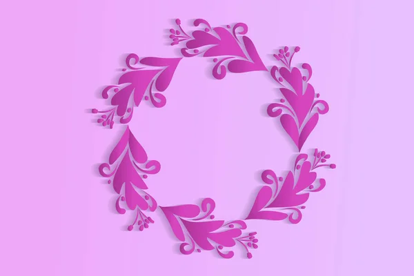 Corona floral rosa vector — Vector de stock
