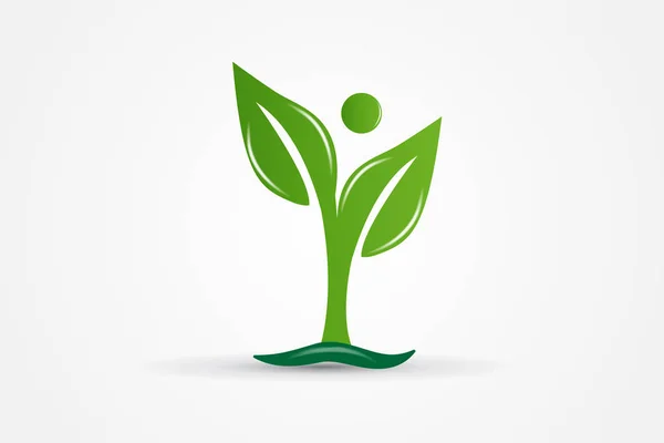 Gezondheid natuur figuur Leafs ecologie logo vector — Stockvector