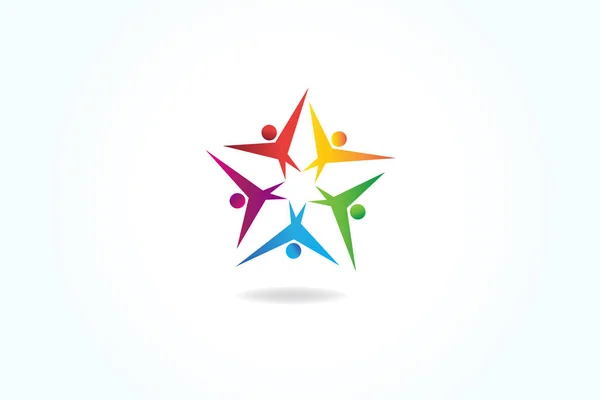 Logo Teamarbeit Einheit Geschäftsleute — Stockvektor
