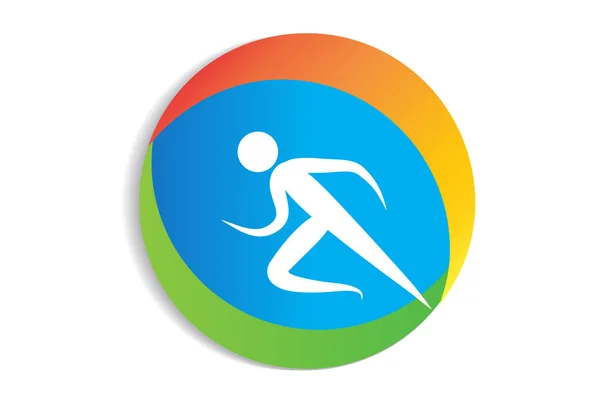 Ikona běžícím loga pro muže na obrázku — Stockový vektor