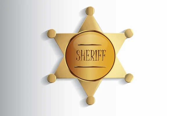 Logo del simbolo di progettazione dell'immagine del vettore della stella d'oro delle insegne del distintivo dello sceriffo — Vettoriale Stock