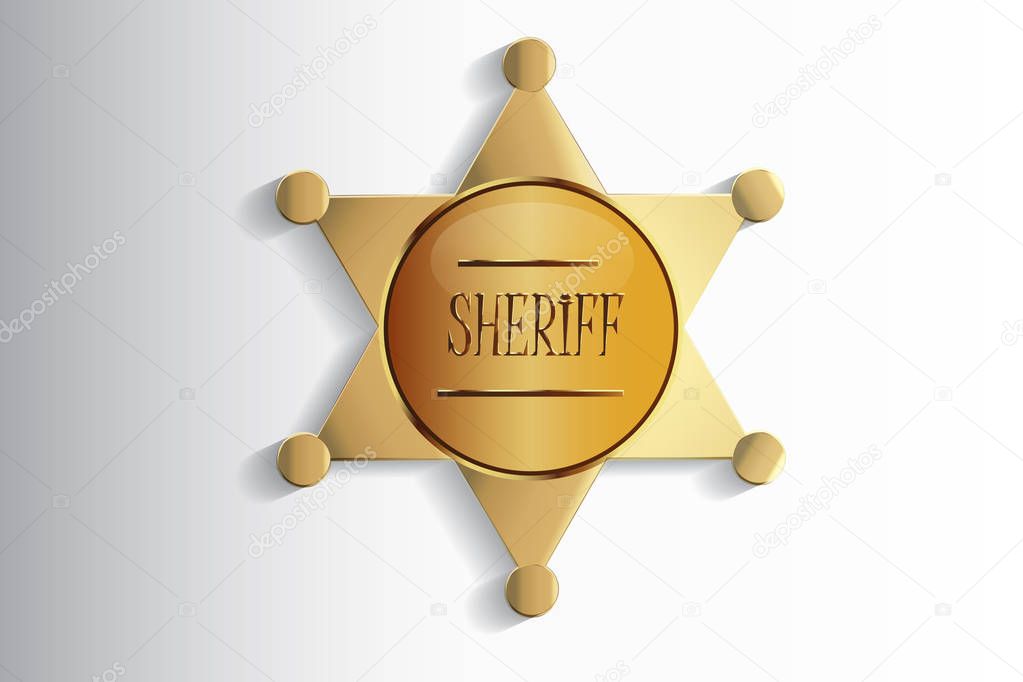 Sheriff Badge Insignia Gold Star Logo Vector Image Design Symbol Logotype