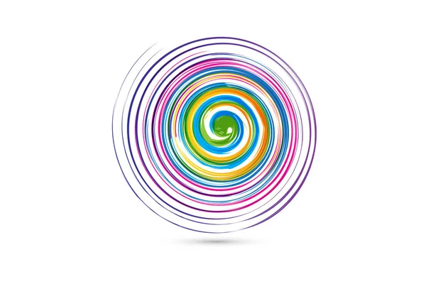 Logo colorido espiral ondas icono vector — Vector de stock