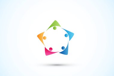 Logo takım çalışması iş insanları birlik ortakları kucaklaşmada arkadaşlık