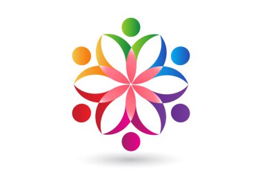 Logo takım çalışması çiçek insanlar