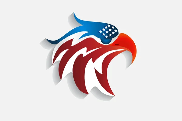 Águila calva American Flag vector — Vector de stock