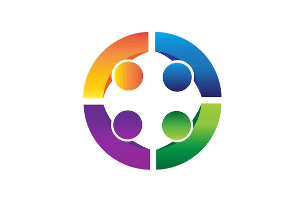Logotipo trabajo en equipo unidad de negocios personas — Archivo Imágenes Vectoriales