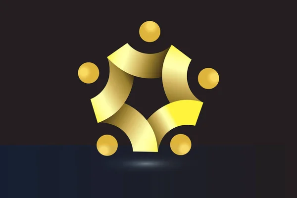 Logo tiimityö yhtenäisyys liikemiehet — vektorikuva
