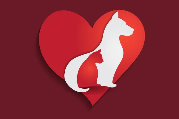Logo cane e gatto — Vettoriale Stock