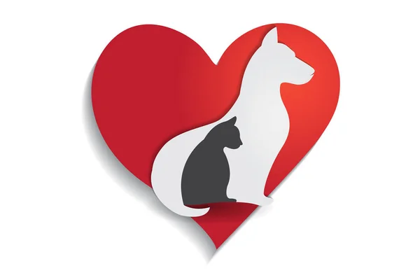 Logo Hunde- und Katzensilhouetten — Stockvektor