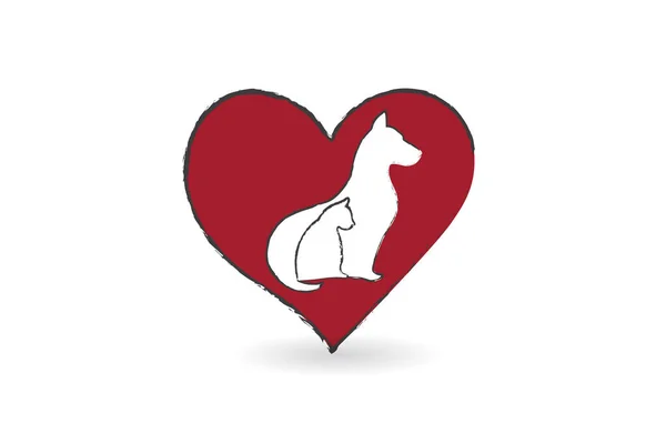 Logo anjing dan kucing - Stok Vektor