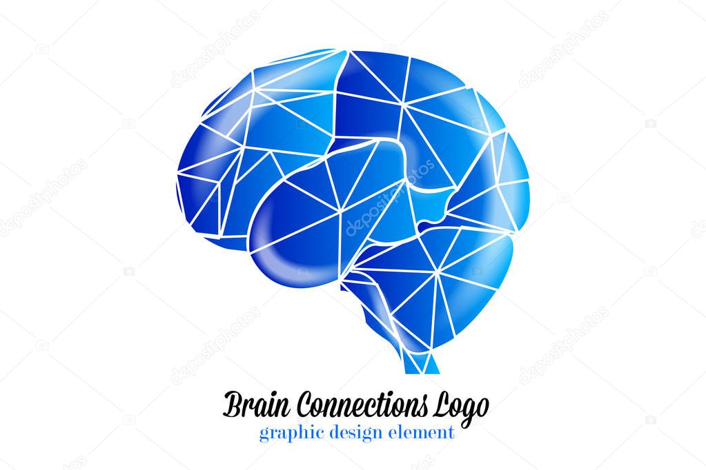 Brain connections symbol icon logo vector web image graphic design template