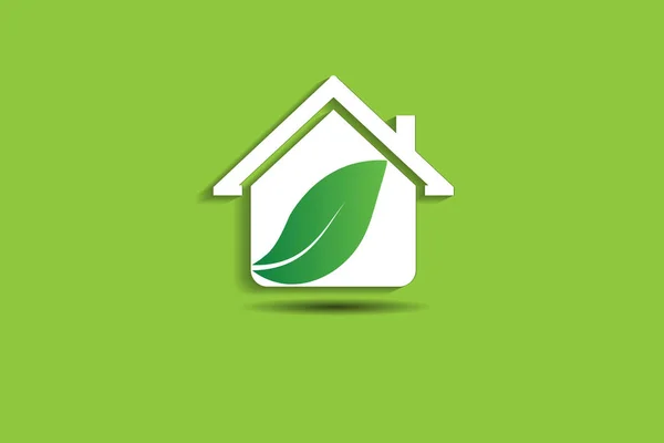 Yeşil ev logo simgesi vektör — Stok Vektör