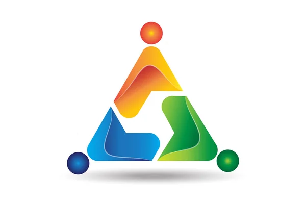 Travail d'équipe gens d'affaires logo vecteur image web — Image vectorielle