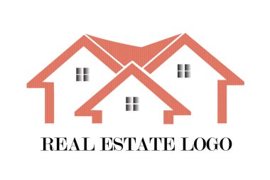 Emlak evi çatı logosu vektör