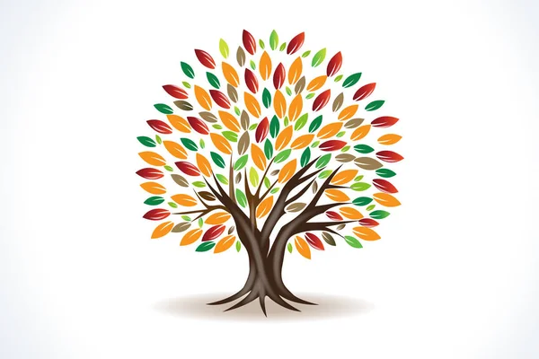 Ağaç sonbahar sonbahar logo vektör — Stok Vektör