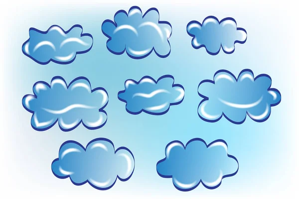 Conjunto de nubes logo vector de imagen — Archivo Imágenes Vectoriales