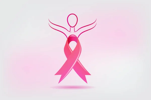 Breast cancer awareness ribbon logo — Stock Vector