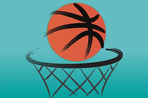 Logo baloncesto aro vector diseño de imagen — Vector de stock