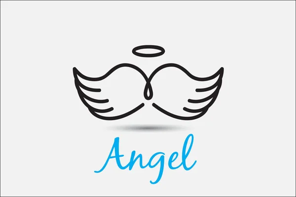 Asas anjo símbolo logotipo vetor — Vetor de Stock
