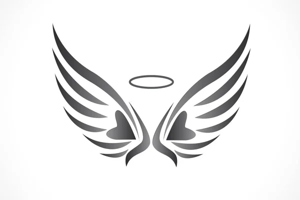 Melek sevgisi açık kanatlar çizim logo vektör tasarımı