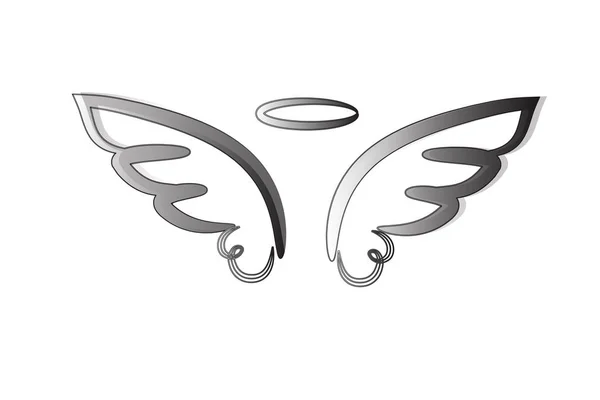 Ángel alas logo vector — Vector de stock