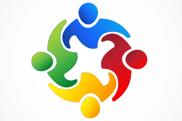 Logo teamwork eenheid zakenpartners — Stockvector