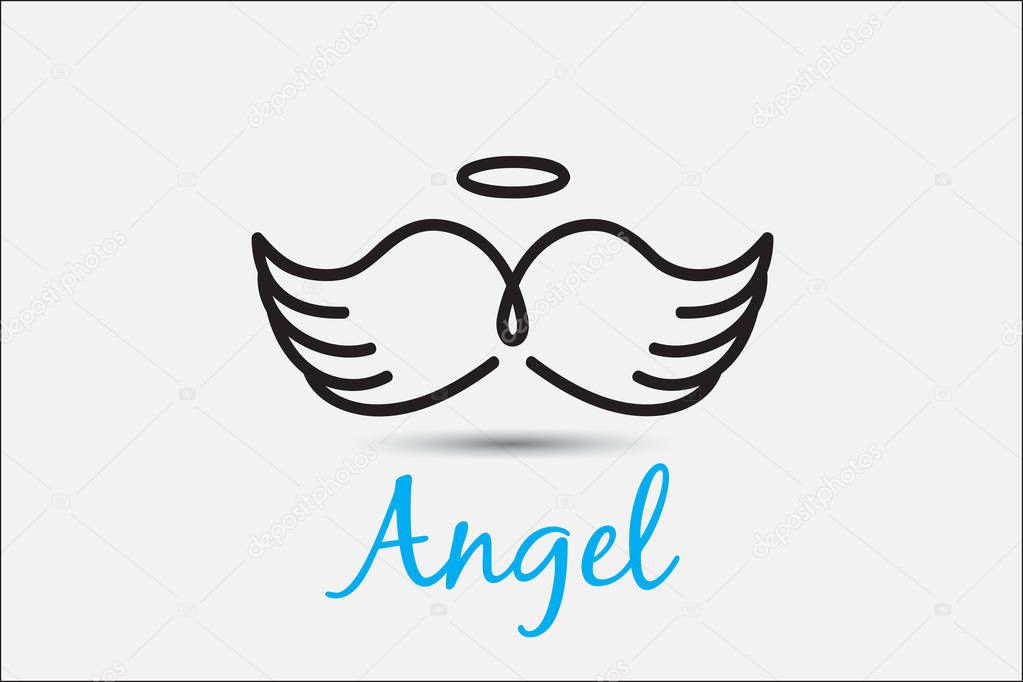 Angel wings symbol logo vector