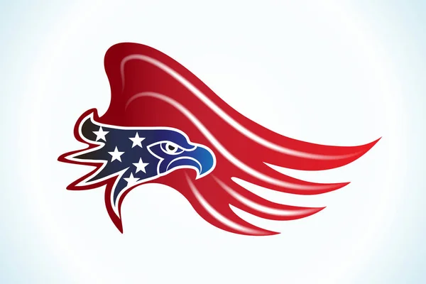 Bald Eagle American Flag logo vector — ストックベクタ