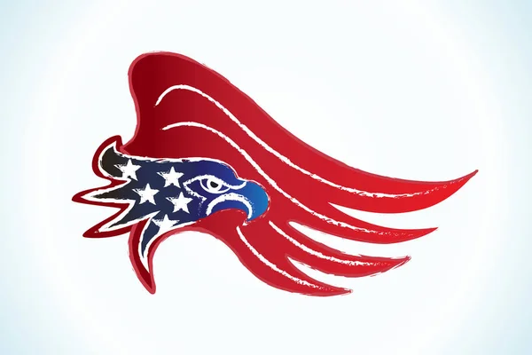 Águila calva American Flag vector — Vector de stock