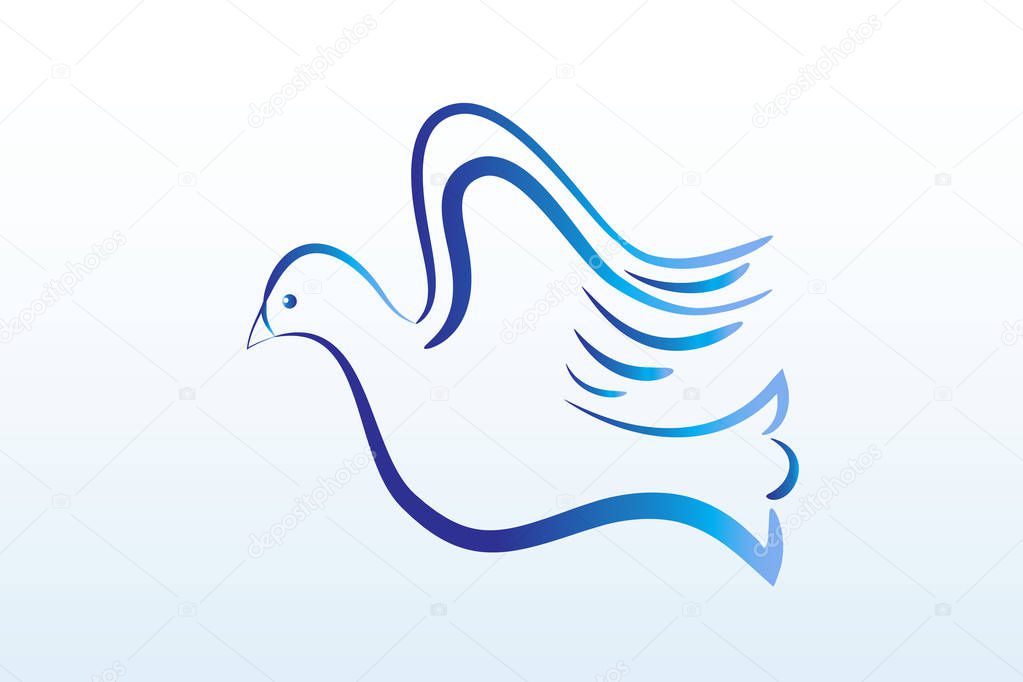 Dove of peace logo vector