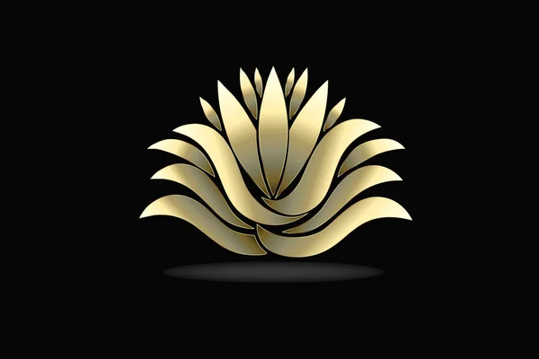 Χρυσό lotus λουλούδι λογότυπο — Διανυσματικό Αρχείο