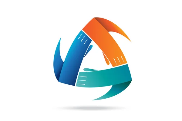 Vektorové logo handshake podnikatelů — Stockový vektor