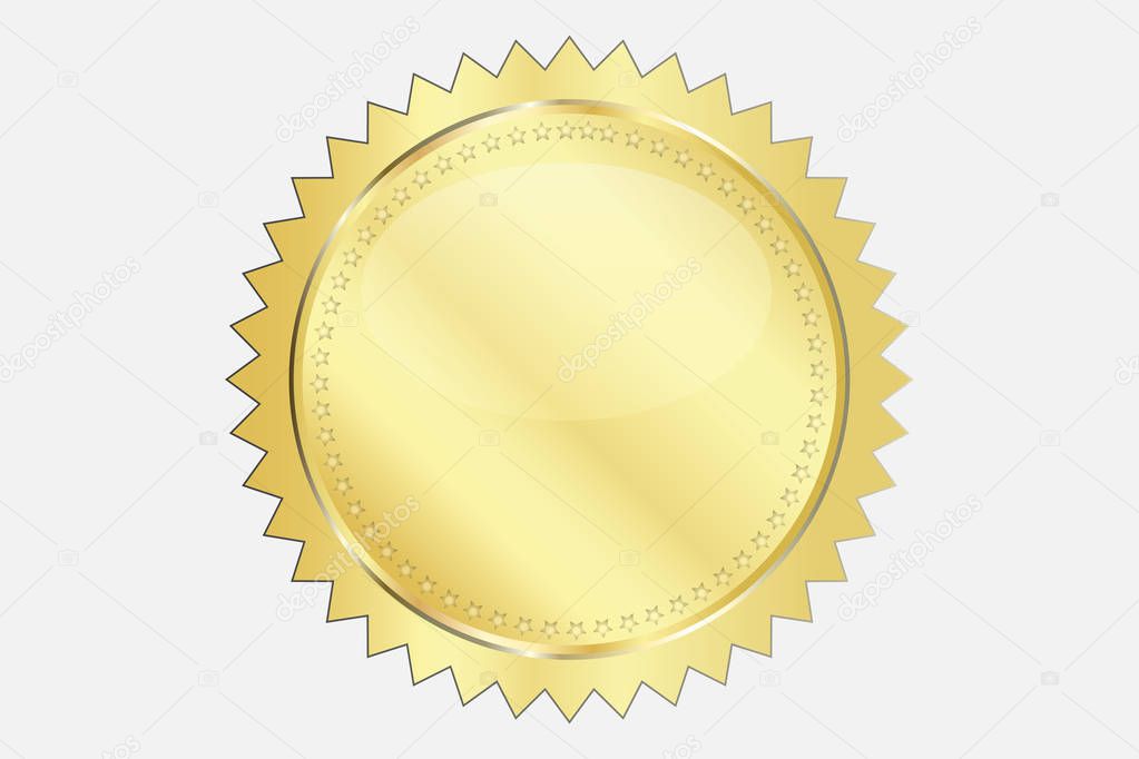 Gold seal vector image graphic illustration