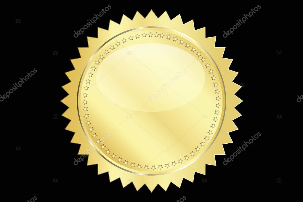 Gold seal vector image graphic illustration