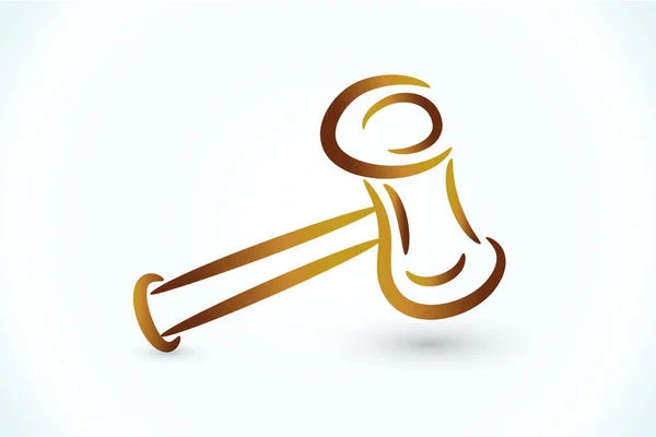 Gavel wet symbool logo pictogram vector — Stockvector