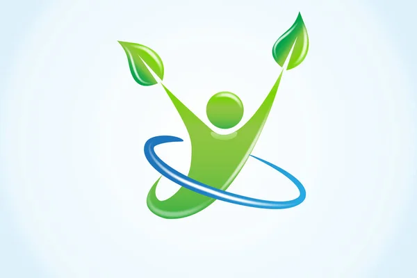 Logo santé nature écologie gens — Image vectorielle