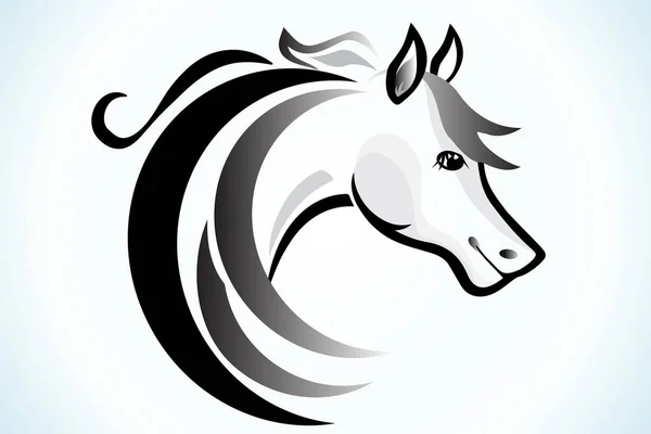 ロゴスタイルの馬のシルエットアイコンベクトル — ストックベクタ