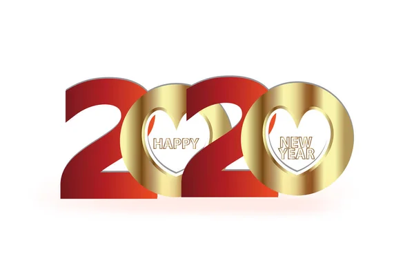 Felice anno nuovo 2020 festa d'oro invito carta vettore immagine sfondo banner design — Vettoriale Stock