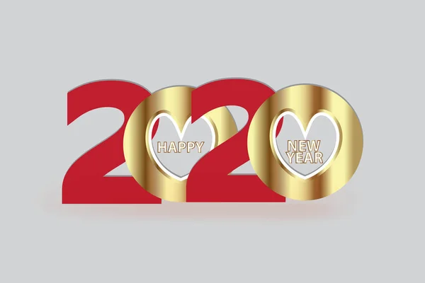 快乐2020新年黄金派对邀请卡矢量图像背景横幅设计 — 图库矢量图片