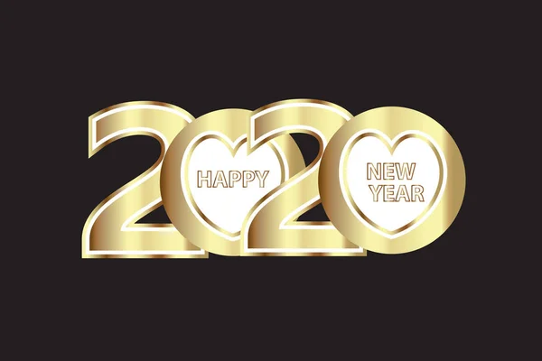 Mutlu 2020 Yeni Yıl Altın Parti Kutlama Kartı vektör Arkaplan Tasarımı — Stok Vektör
