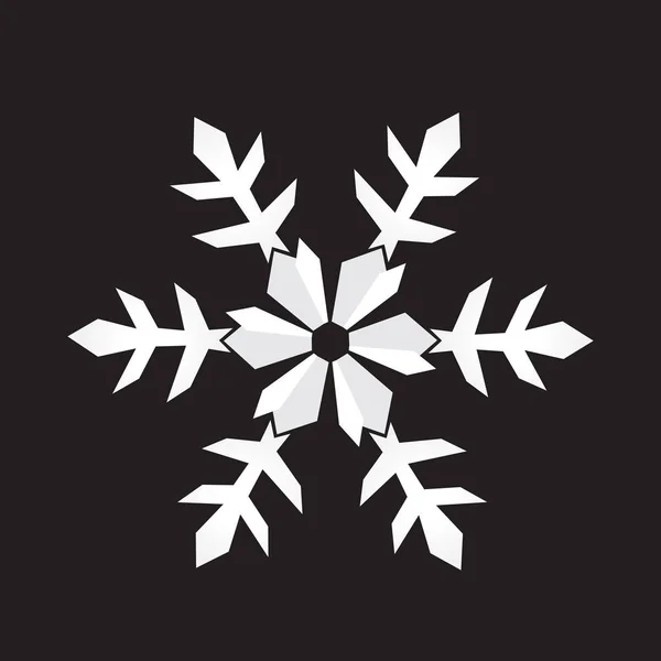 Vector Navidad blanco copo de nieve flor ornamento icono fondo — Vector de stock