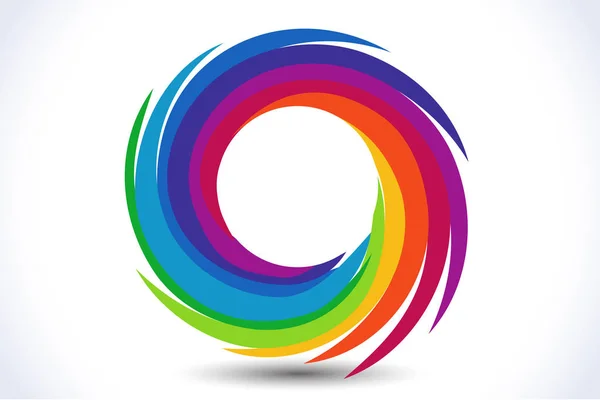 Logo warna gelombang pelangi - Stok Vektor