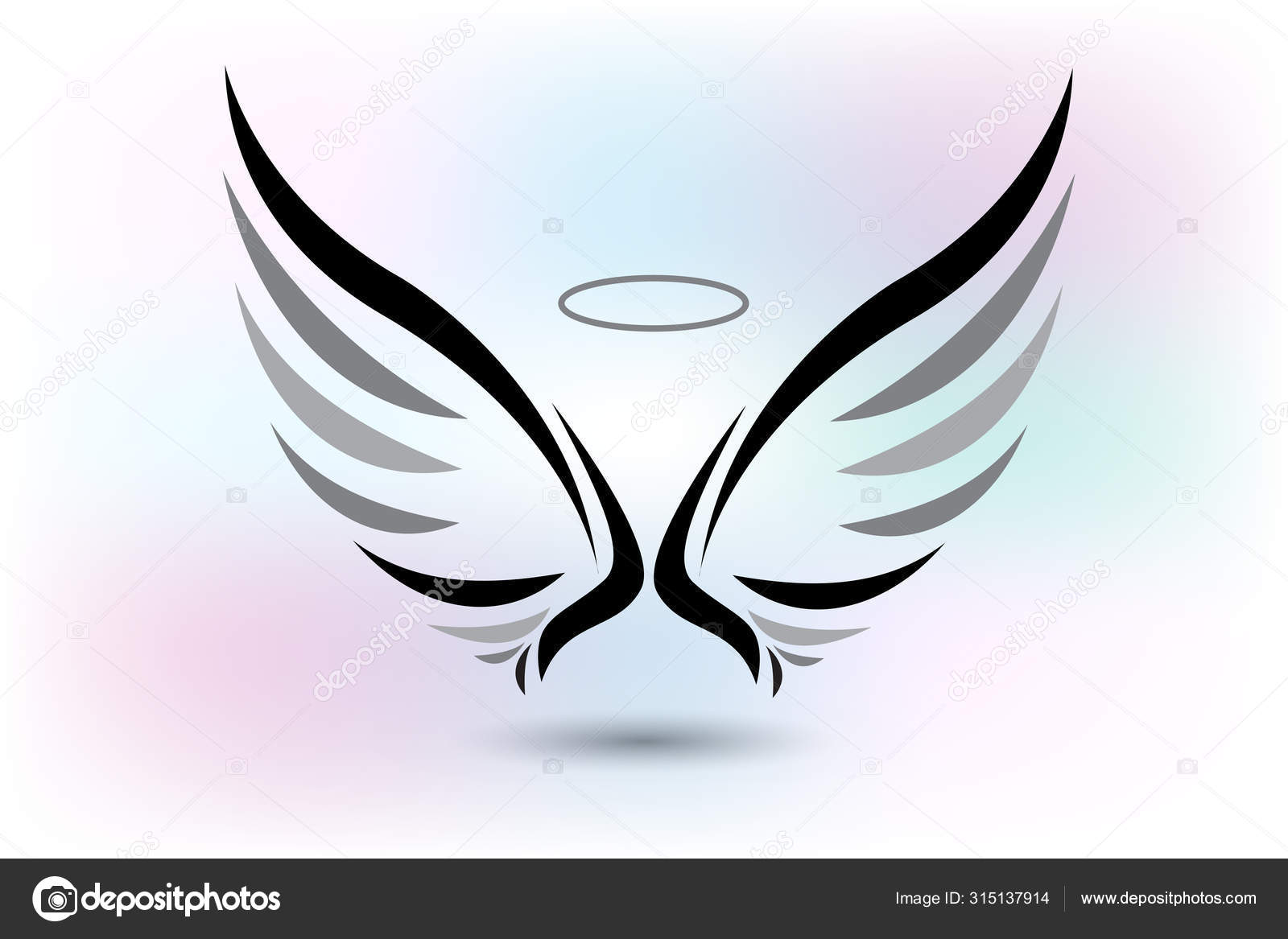 angel wings logo design