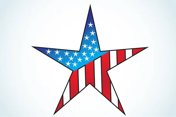 Drapeau américain USA étoile forme logo vecteur — Image vectorielle