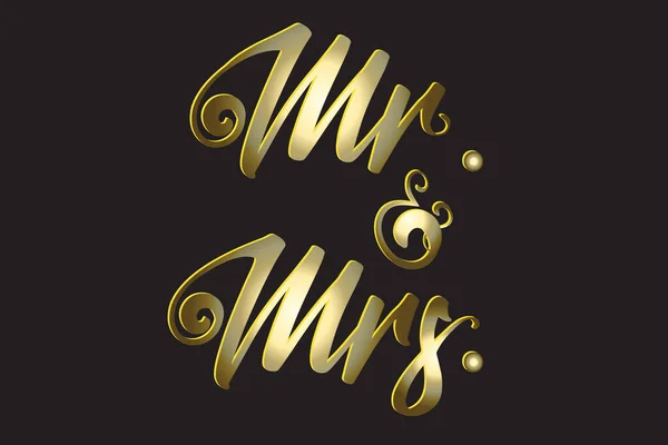Mrs Gold Design Lettering Text Vector Image Background Web Template — Stock Vector