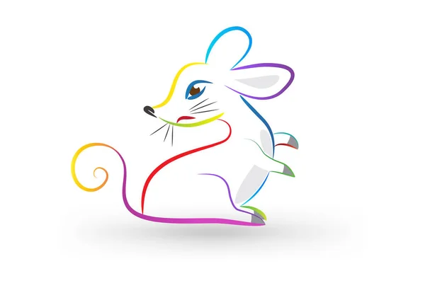 Ratte Symbol Symbol Logo Bunt Stilisiert Design Vektor Bild Web — Stockvektor