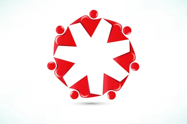 Logo Praca Zespołowa Jedność Biznes Ludzie Kolorowe Ikona Logotyp Wektor — Wektor stockowy